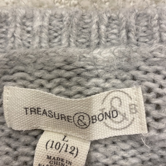 Treasure and bond kids, large gray sweater with thick elasticy waist - Picture 3 of 3